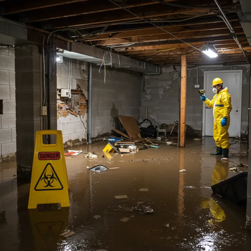 Flooded Basement Electrical Hazard in Tuskegee, AL Property